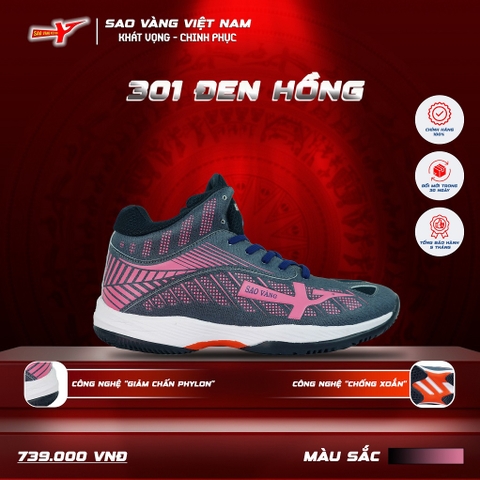 SAO VÀNG 301 ĐEN HỒNG - FREESHIP VÀ TẶNG KÈM 1 ĐÔI TẤT