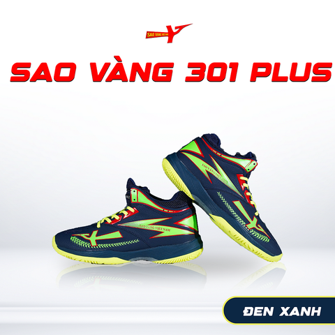 SAO VÀNG 301 PLUS ĐEN XANH - FREESHIP VÀ TẶNG KÈM 1 ĐÔI TẤT, 1 ĐÔI LÓT, 1 ĐÔI DÂY