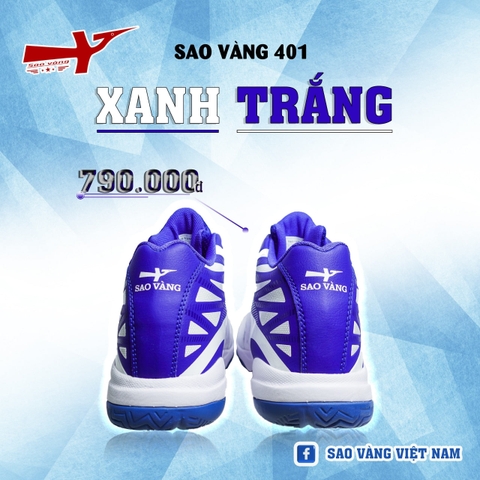 SAO VÀNG 401 TRẮNG XANH - FREESHIP VÀ TẶNG KÈM 1 ĐÔI TẤT, 1 ĐÔI LÓT, 1 ĐÔI DÂY