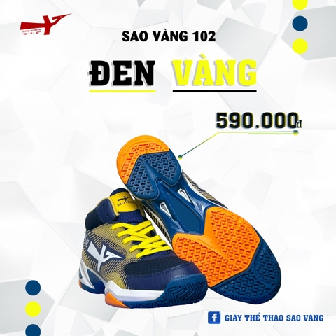 SAO VÀNG 102 ĐEN VÀNG - FREESHIP VÀ TẶNG KÈM 1 ĐÔI TẤT, 1 ĐÔI LÓT, 1 ĐÔI DÂY