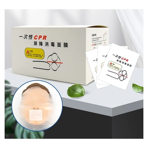 MẶT NẠ CPR DÙNG 1 LẦN ĐỂ THỰC HÀNH THỔI NGẠT CPR CHO MÔ HÌNH