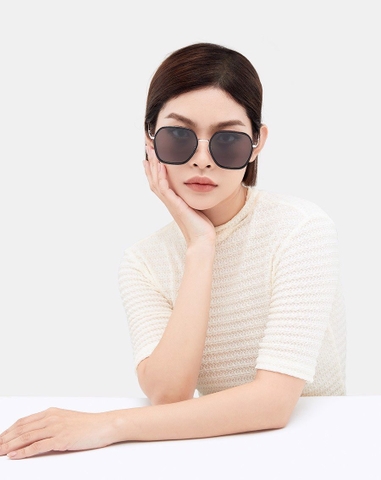 Mắt Kính Polygon Trendy Kim Loại Phối Nhựa