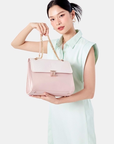 Túi Xách Trung Top Handle Trang Trí Khoá