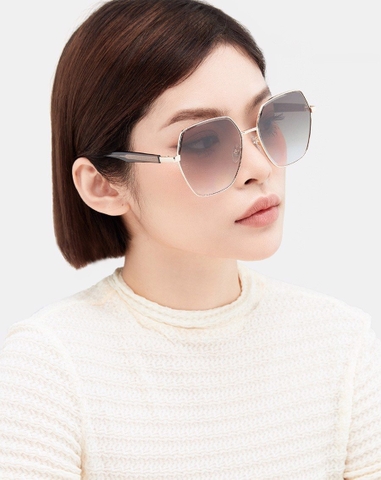 Mắt Kính Polygon Oversize Kim Loại
