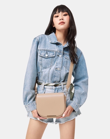 Túi Xách Nhỏ Bán Nguyệt Trang Trí Kim Loại