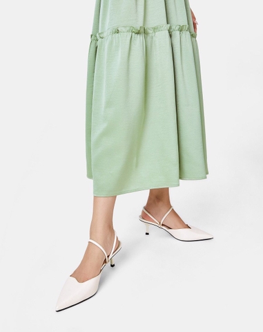 Giày Mules Lượn Sóng Gót Thanh