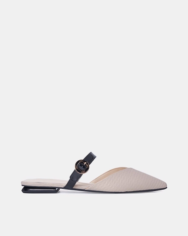 Giày Mules Bệt Phối Khóa Trang Trí