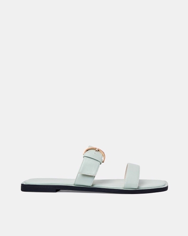 Giày Sandal Bệt Quai Ngang Phối Khóa Trang Trí