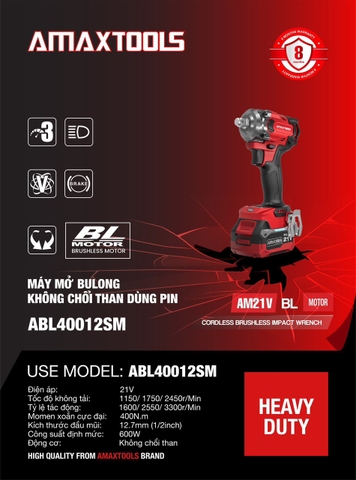 Thân máy bắt ốc pin Amax ABL40012SM