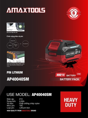 Pin 21V Amax AP40040SM