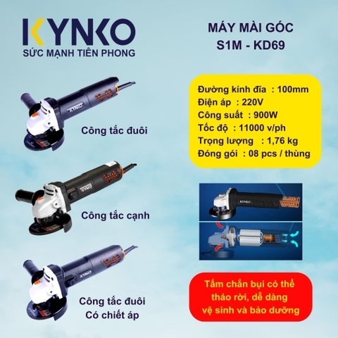 Máy mài Kynko S1M-KD69 Công tắc đuôi