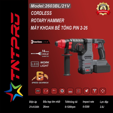 Thân Máy khoan bê tông pin TNT Pro TP2603BL/21V