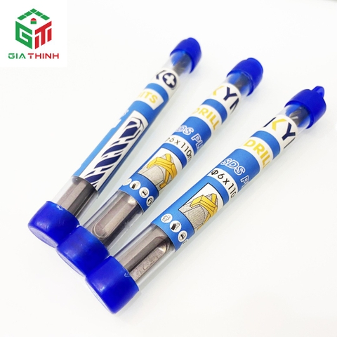 MŨI KHOAN BÊ TÔNG Ø6 ĐẦU CHỮ THẬP 4 CẠNH DÀI 110MM KYNKO 6*110 SDS