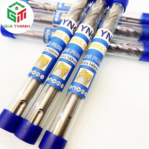 MŨI KHOAN BÊ TÔNG Ø14 ĐẦU CHỮ THẬP 4 CẠNH DÀI 160MM KYNKO 14*160 SDS