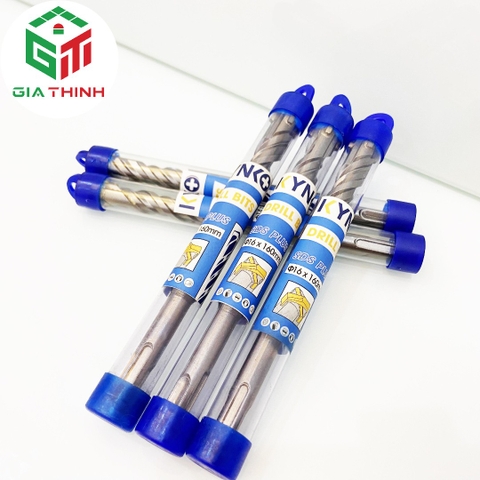 MŨI KHOAN BÊ TÔNG Ø16 ĐẦU CHỮ THẬP 4 CẠNH DÀI 160MM KYNKO 16*160 SDS