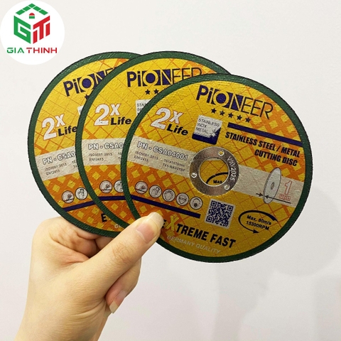 ĐÁ CẮT INOX, KIM LOẠI CAO CẤP PIONEER PHI Ø107MM LƯỠI LIỀN PN-CSA04001
