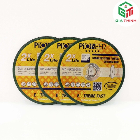 ĐÁ CẮT INOX, KIM LOẠI CAO CẤP PIONEER PHI Ø107MM LƯỠI LIỀN PN-CSA04001