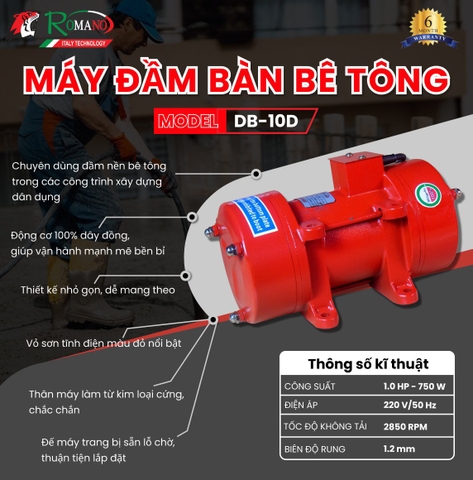 Máy đầm bàn bê tông Romano DB- 10D
