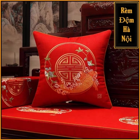 [FREE SHIP ] Gối dựa lưng sofa hoàng gia, gối tựa vuông 50x50cm Gối đệm cung đình Hàng loại 1