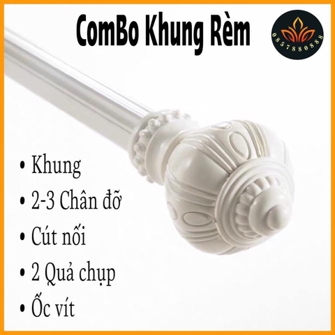 Thanh treo rèm Phi 32 LOẠI 1 , khung rèm đầy đủ phụ kiện