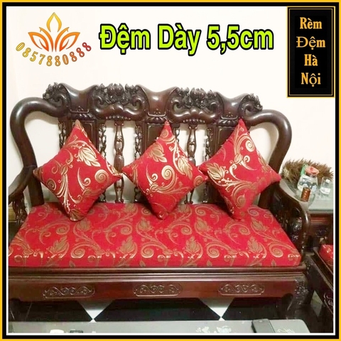 [ 𝗕𝗮́𝗻 𝗚𝗶𝗮́ 𝗚𝗼̂́𝗰 ] Bộ đệm ghế Bông ép dày 5,5cm, Đệm ghế gỗ phòng tiếp đón khách nhiều kích thước