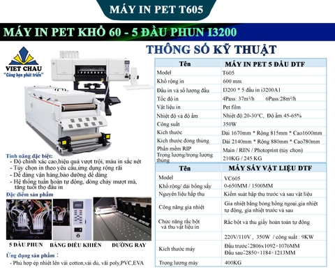 MÁY IN PET 5 ĐẦU KHỔ 60 I3200
