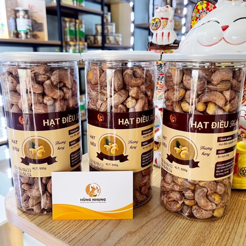 HẠT ĐIỀU SẺ RANG CỦI ( Hộp pet 500g )