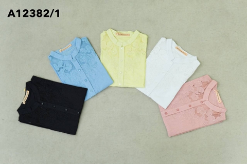 Áo Trung Niên Linen Tay Lở Thêu Họa Tiết - A12382/1