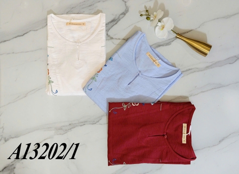 M COLLECTION | Áo Trung Niên Lụa Cotton Dài Tay A13202LW01