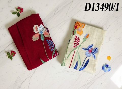 MCollection | Đầm Thường Ngày Phuom Suông Xốp Hàn Dài Qua Gối Thêu  D13490LW01