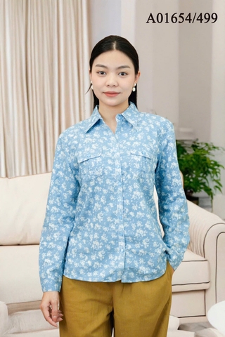 Áo Sơ Mi Jean Bông Tay Dài In - A01654/499