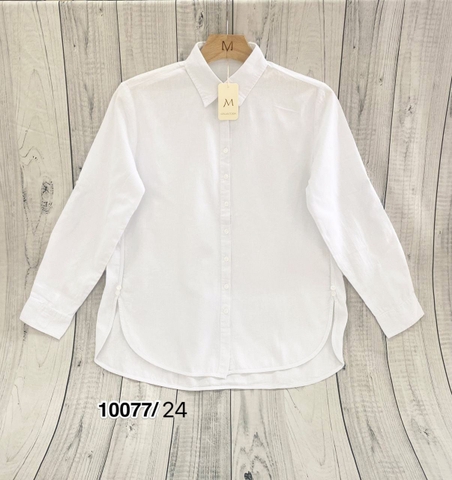 Áo sơ mi tay dài lai bọc viền vải cotton-A10077/24