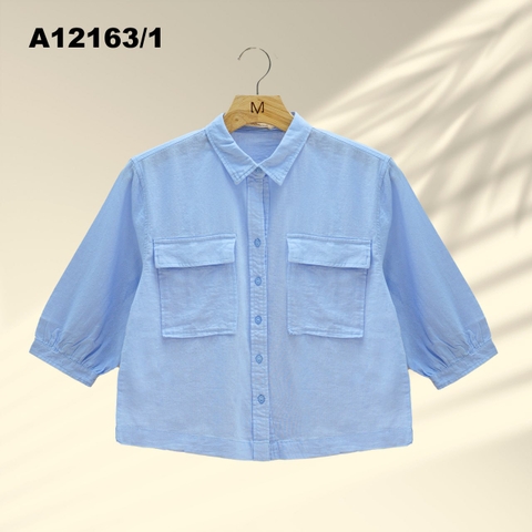 Áo Kiểu Linen Tay Lở Phối Túi - A12163/1