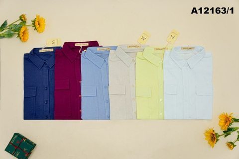 Áo Kiểu Linen Tay Lở Phối Túi - A12163/1