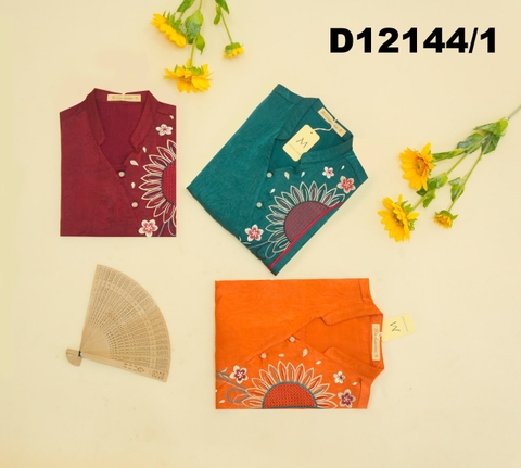 Đầm Tiệc Phom Suông Lụa Wash Qua Gối Thêu Họa Tiết - D12144/1