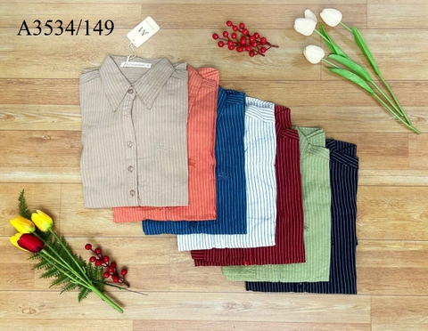 Áo Sơ Mi Cotton Sọc Tay Dài - A3534/149