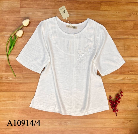 Áo Kiểu Lụa Hàn Tay Lở Thêu Họa Tiết - A10914/4