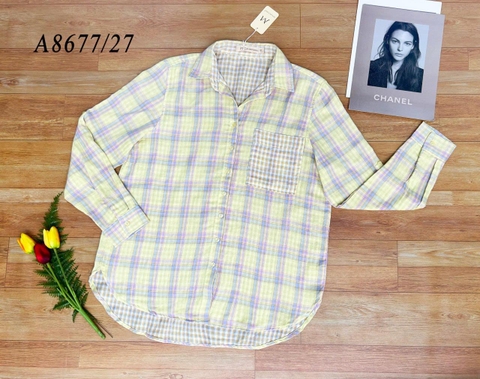 Áo Sơ Mi Cotton Caro Tay Dài - A8677/27
