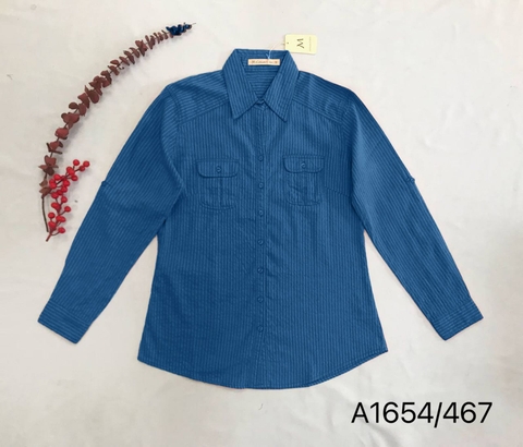 Áo Sơ Mi Cotton Sọc Tay Dài - A1654/467