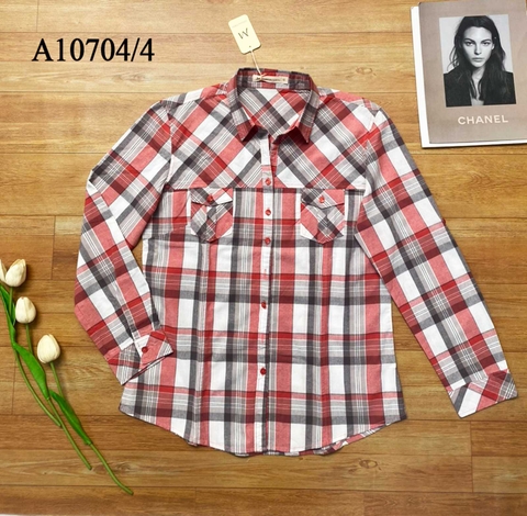 Áo Sơ Mi Cotton Caro Tay Dài - A10704/4