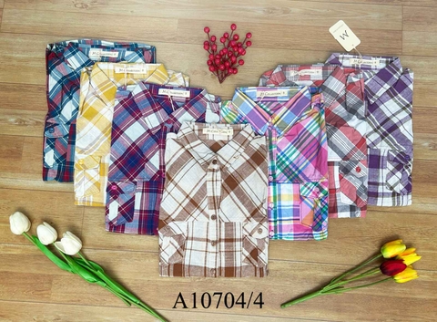 Áo Sơ Mi Cotton Caro Tay Dài - A10704/4