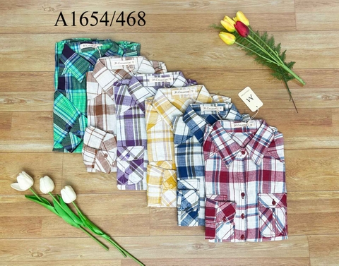 Áo Sơ Mi Cotton Caro Tay Dài - A1654/468