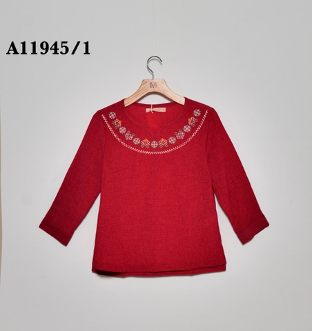 Áo Kiểu Xô Xốp Tay Dài Thêu Họa Tiết - A11945/1