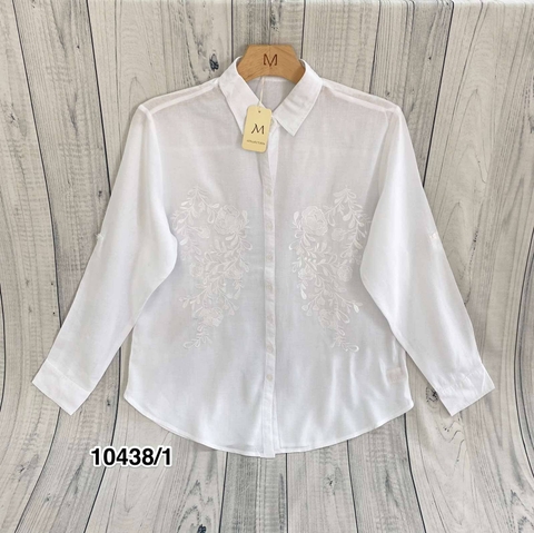 Áo Sơ Mi Linen Mềm Tay Dài Thêu Họa Tiết - 10438/1
