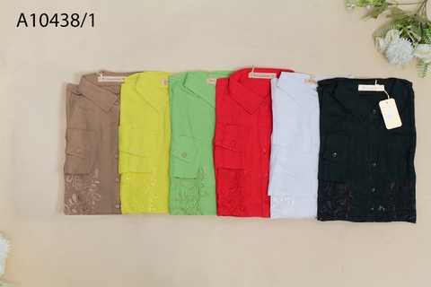 Áo Sơ Mi Linen Mềm Tay Dài Thêu Họa Tiết - 10438/1