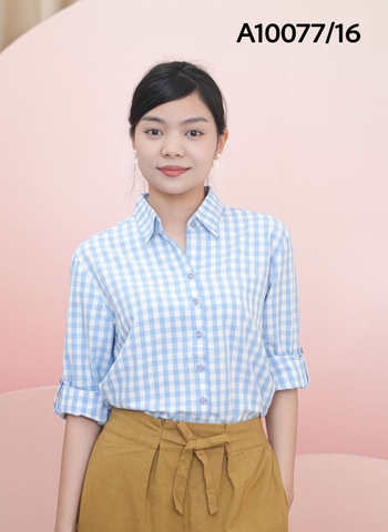 Áo Sơ Mi Cotton Caro Tay Dài - A10077/16
