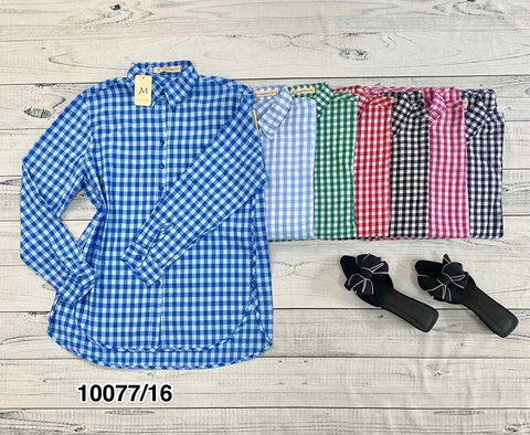 Áo Sơ Mi Cotton Caro Tay Dài - A10077/16