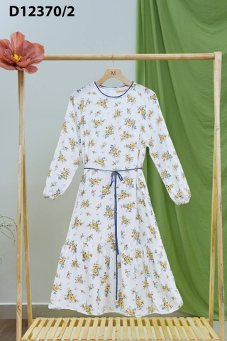 Đầm Thường Ngày Phom Suông Linen Lụa Dài Qua Gối - D12370/2