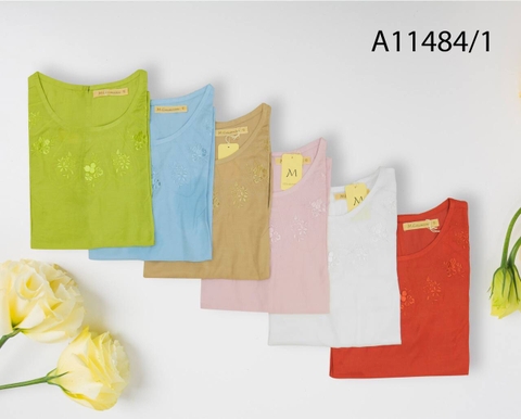 Áo Kiểu Lụa Xược Tay Lở Thêu Họa Tiết - A11484/1