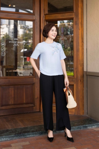 Quần Phom Suông Lụa Hàn Lưng Thun - Q12324/2